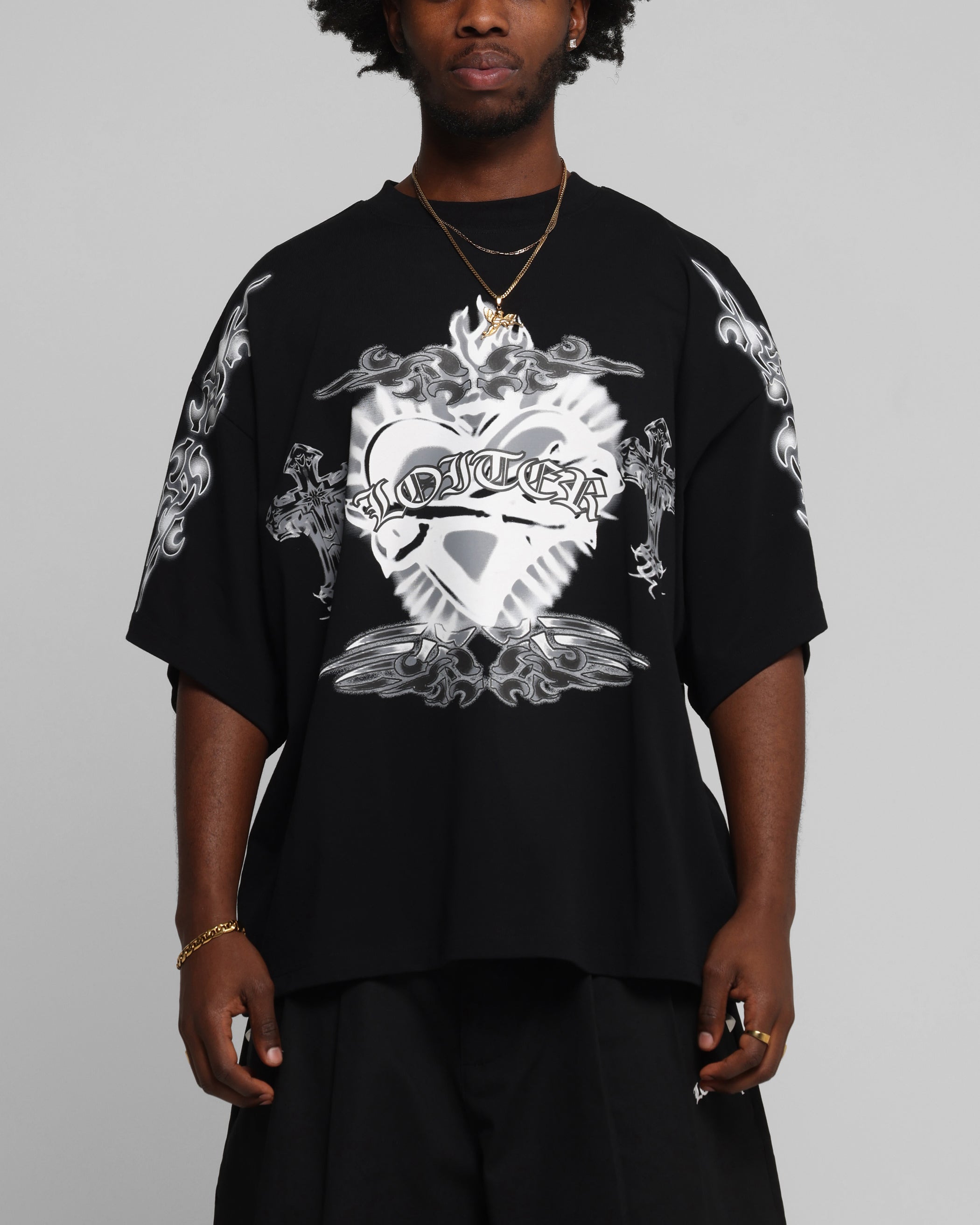 Loiter Hearts T-Shirt Black | Culture Kings US