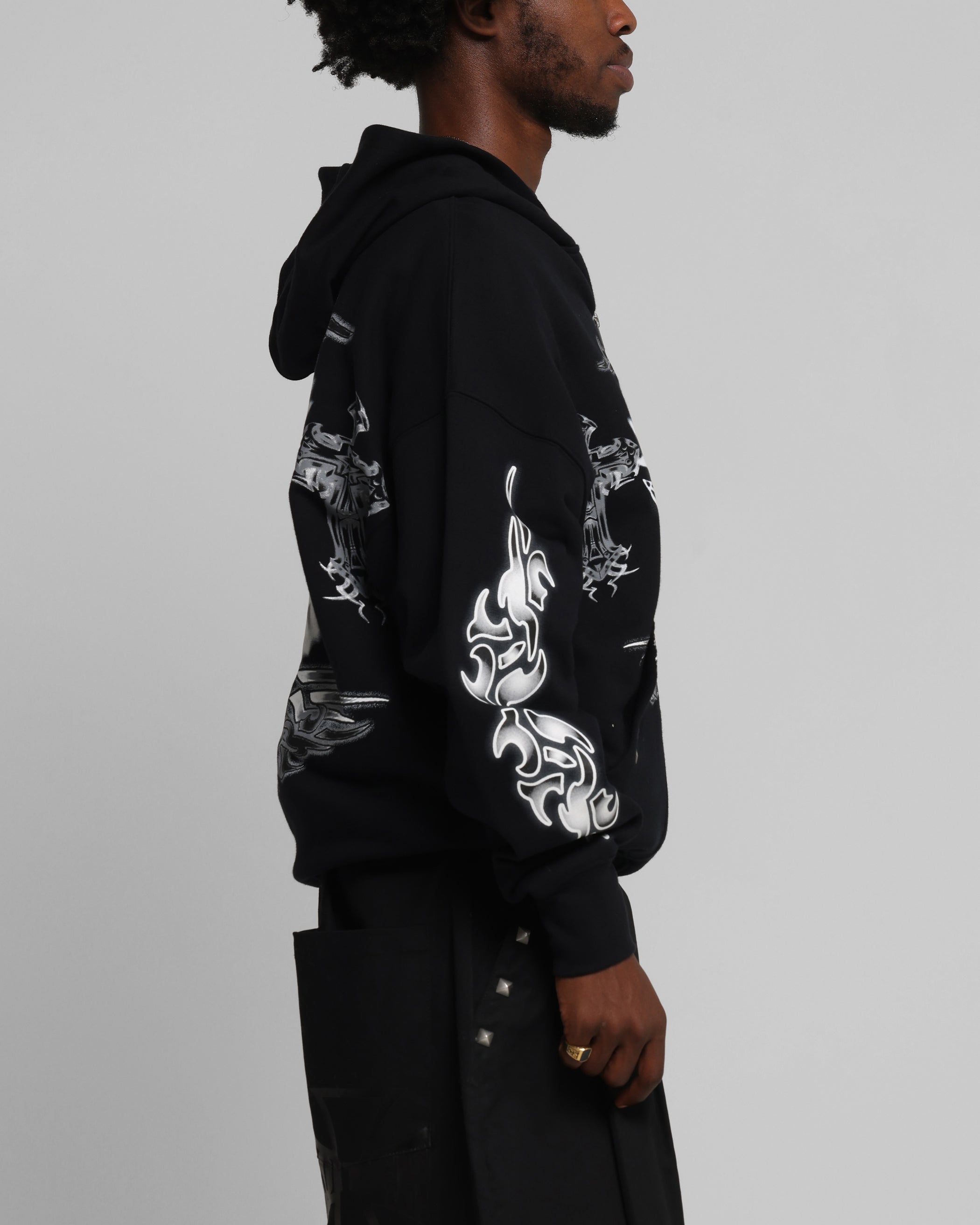 Loiter Hearts Zip Hoodie Black | Culture Kings US