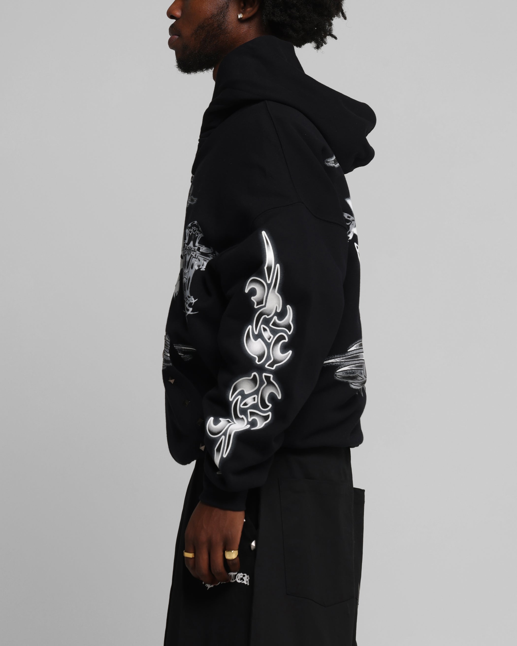 Loiter Hearts Zip Hoodie Black | Culture Kings US