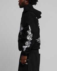 Loiter Hearts Zip Hoodie Black