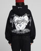 Loiter Hearts Zip Hoodie Black