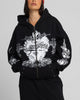 Loiter Hearts Zip Hoodie Black