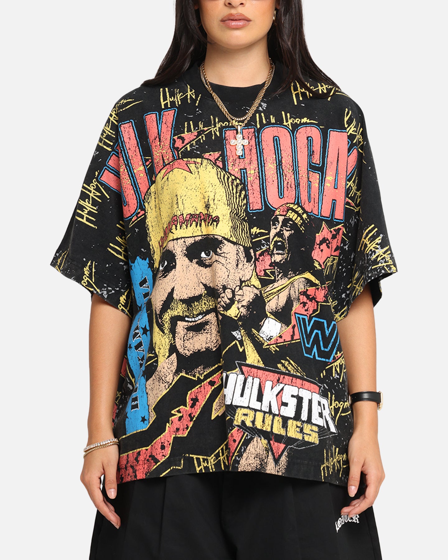 Culture Kings X WWE Hulk Hogan All Over Print T-Shirt Black