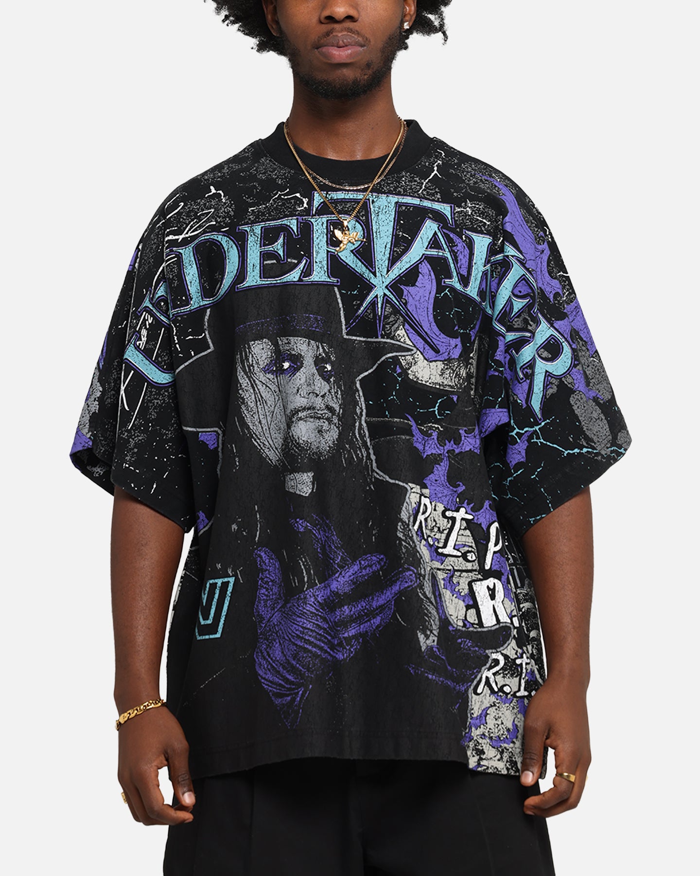 Culture Kings X WWE Undertaker All Over Print T-Shirt Black