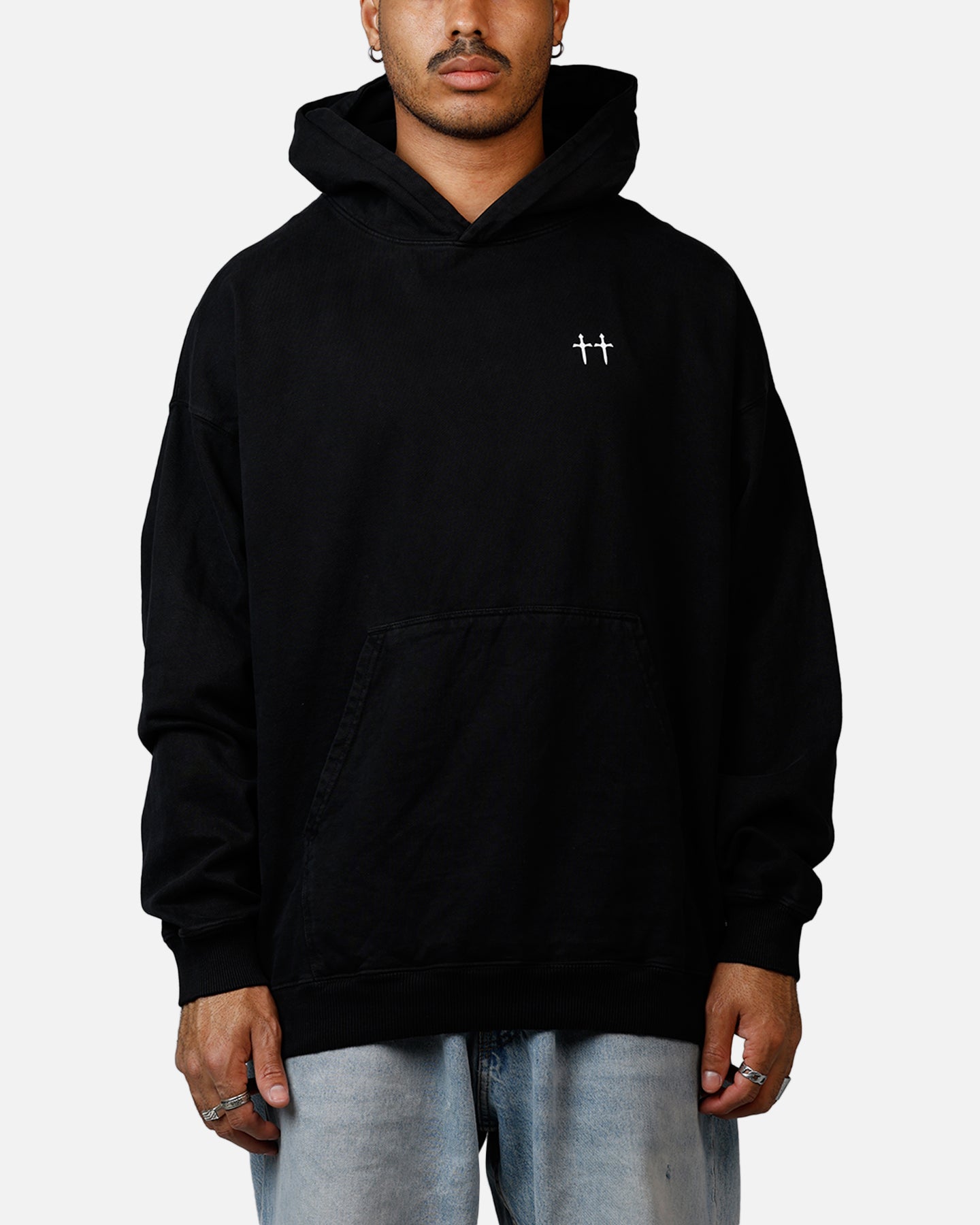 Saint Morta Fallen Rising Boxy Hoodie Black | Culture Kings US