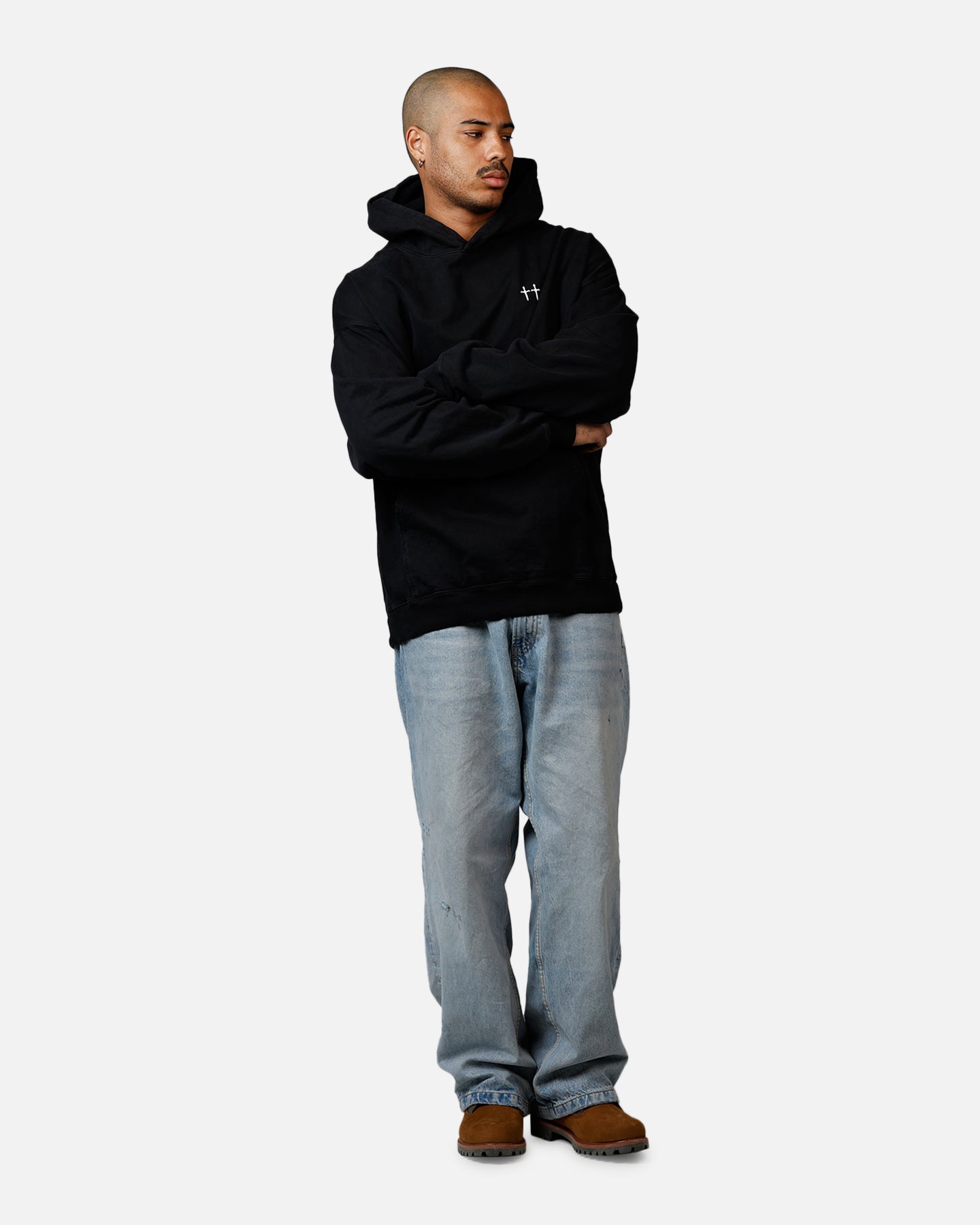 Saint Morta Fallen Rising Boxy Hoodie Black | Culture Kings US
