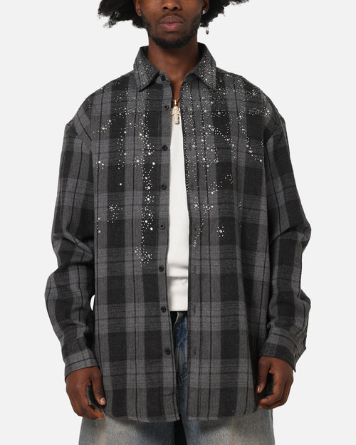 Saint Morta Spray Long Sleeve Flannel Shirt Grey