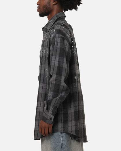 Saint Morta Spray Long Sleeve Flannel Shirt Grey