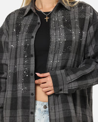 Saint Morta Spray Long Sleeve Flannel Shirt Grey