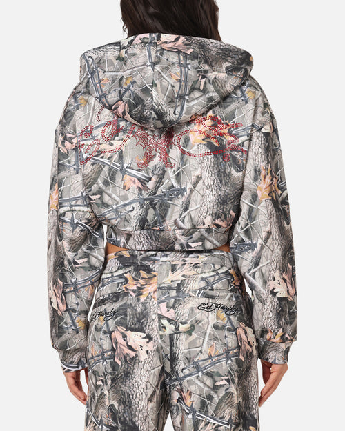 Ed Hardy Women's Butterfly Effect Hoodie Real Tree Camo