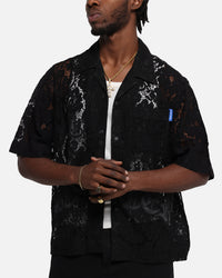 Loiter Lace Button Up Shirt Black