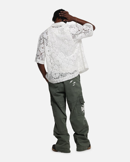 Loiter Lace Button Up Shirt Cream