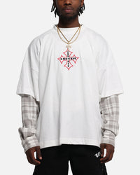 Loiter Layered Flannel T-Shirt Cream
