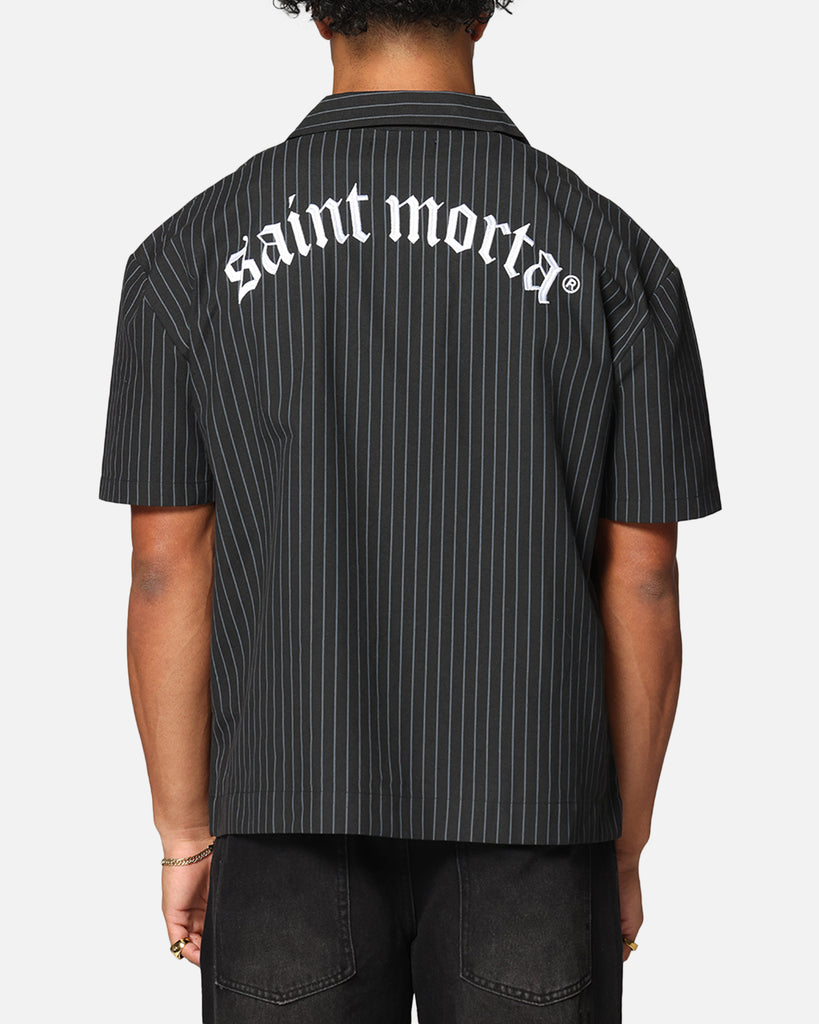 Saint Morta Gothic Pinstripe Button Up Shirt Black | Culture Kings US