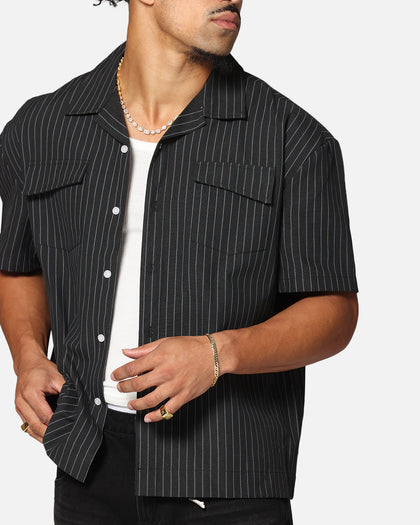 Saint Morta Gothic Pinstripe Button Up Shirt Black Saint Morta Gothic Pinstripe Button Up Shirt Black