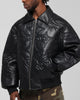Loiter Fury Vegan Leather Jacket Washed Black