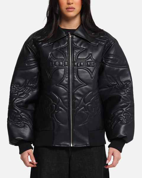 Loiter Fury Vegan Leather Jacket Washed Black | Culture Kings US