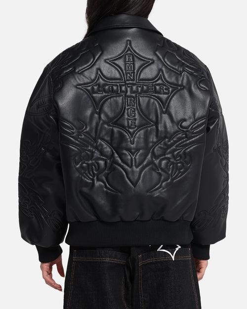 Loiter Fury Vegan Leather Jacket Washed Black