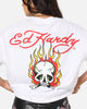 Ed Hardy Flaming Skull T-Shirt White