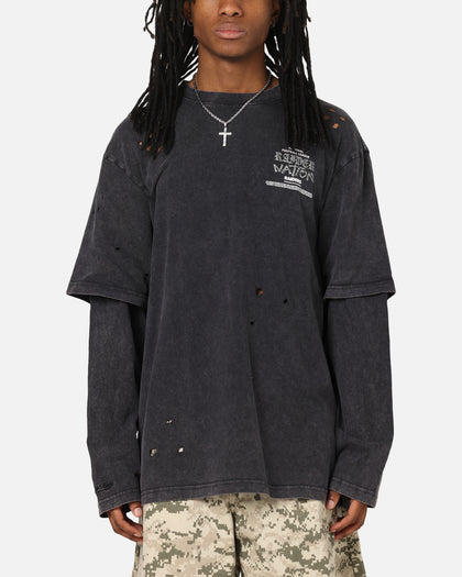 Mitchell Ness Las Vegas Raiders Chromed Mock Long Sleeve T-Shirt