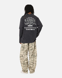 Mitchell & Ness Las Vegas Raiders Chromed Mock Long Sleeve T-Shirt Faded Black