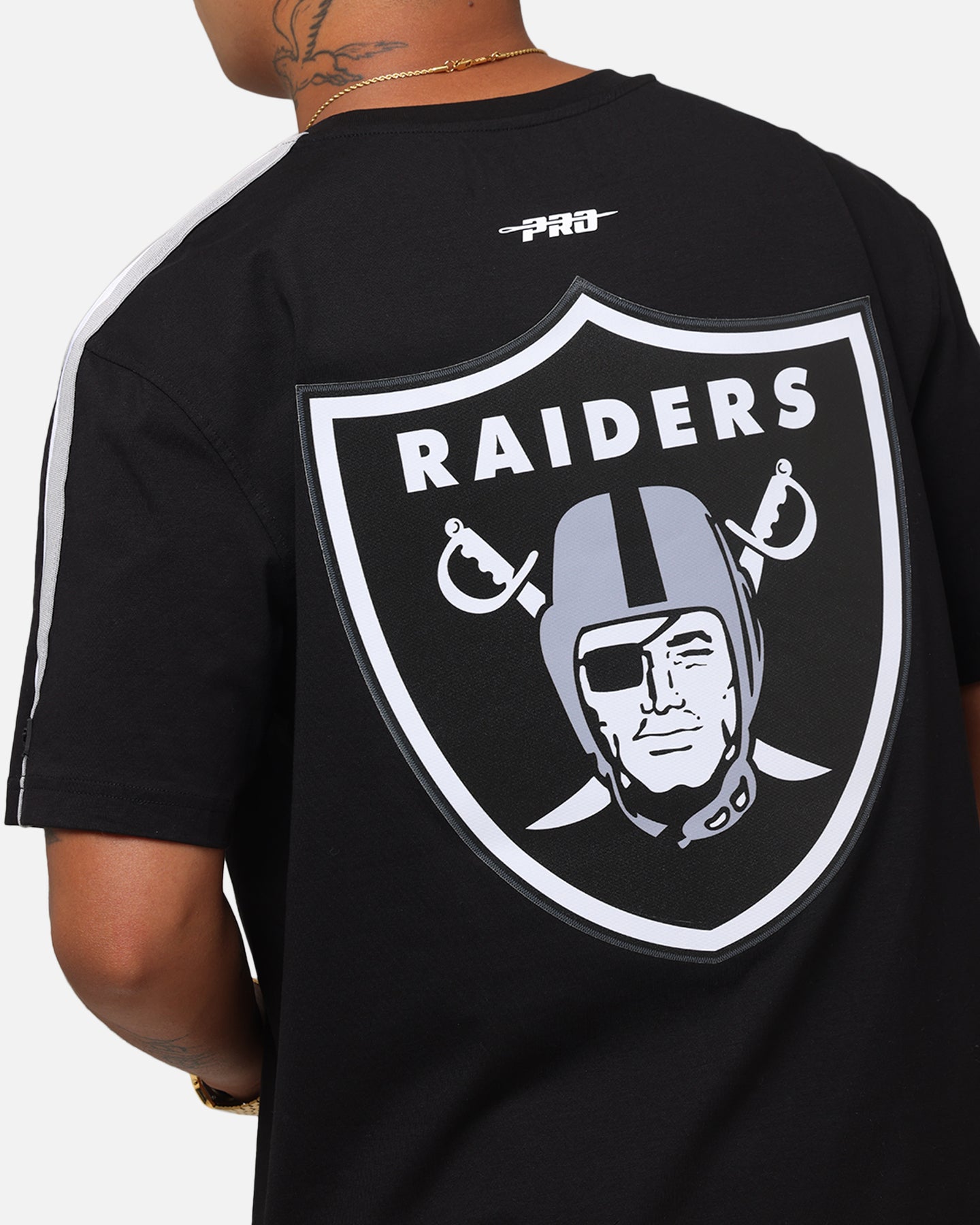 Pro Standard Las Vegas Raiders Classic Mesh Striped T-Shirt Black