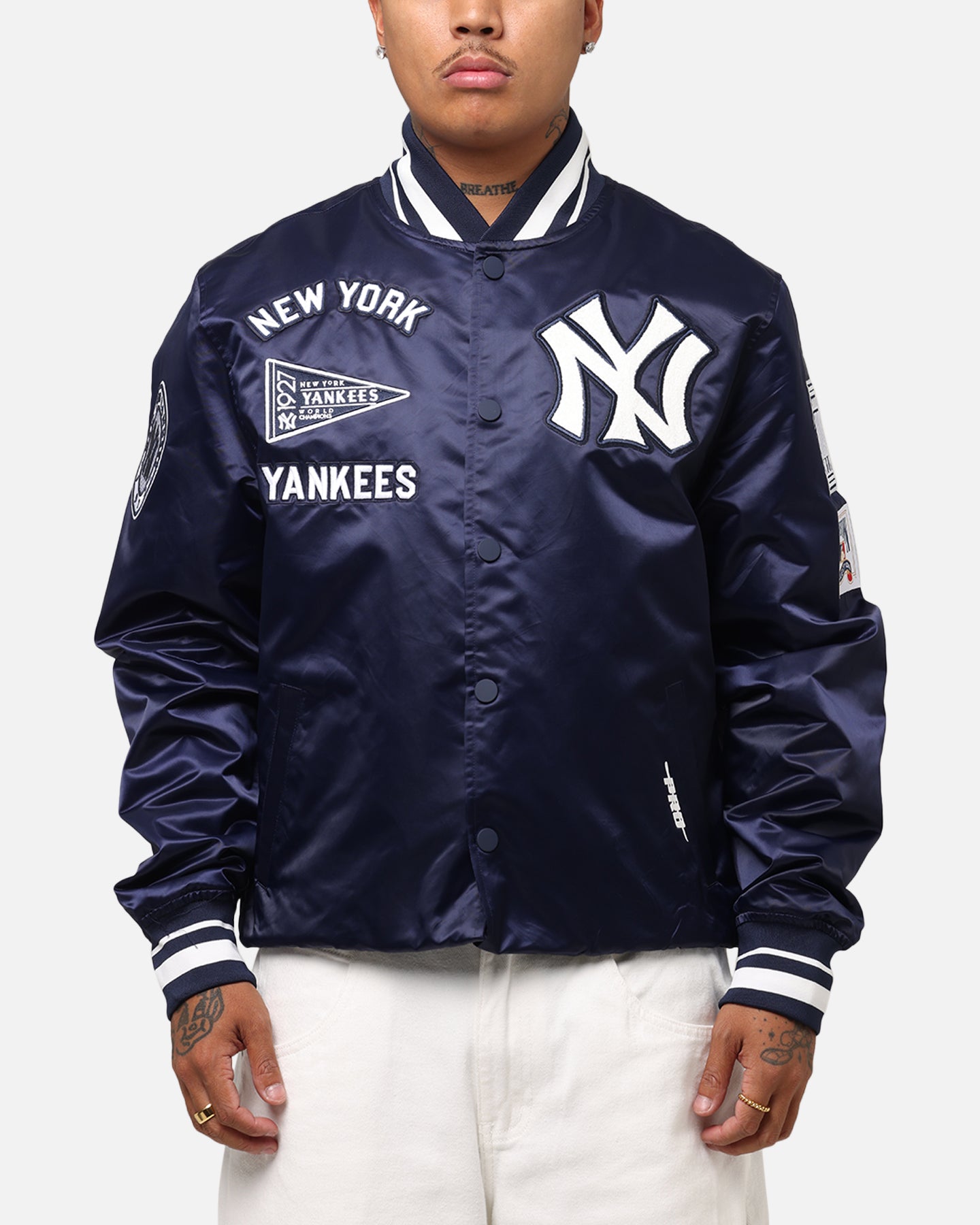 Yankees ニューヨーク ジャケット Pro Standard New York Yankees Classic Satin Jacket Midnight Navy