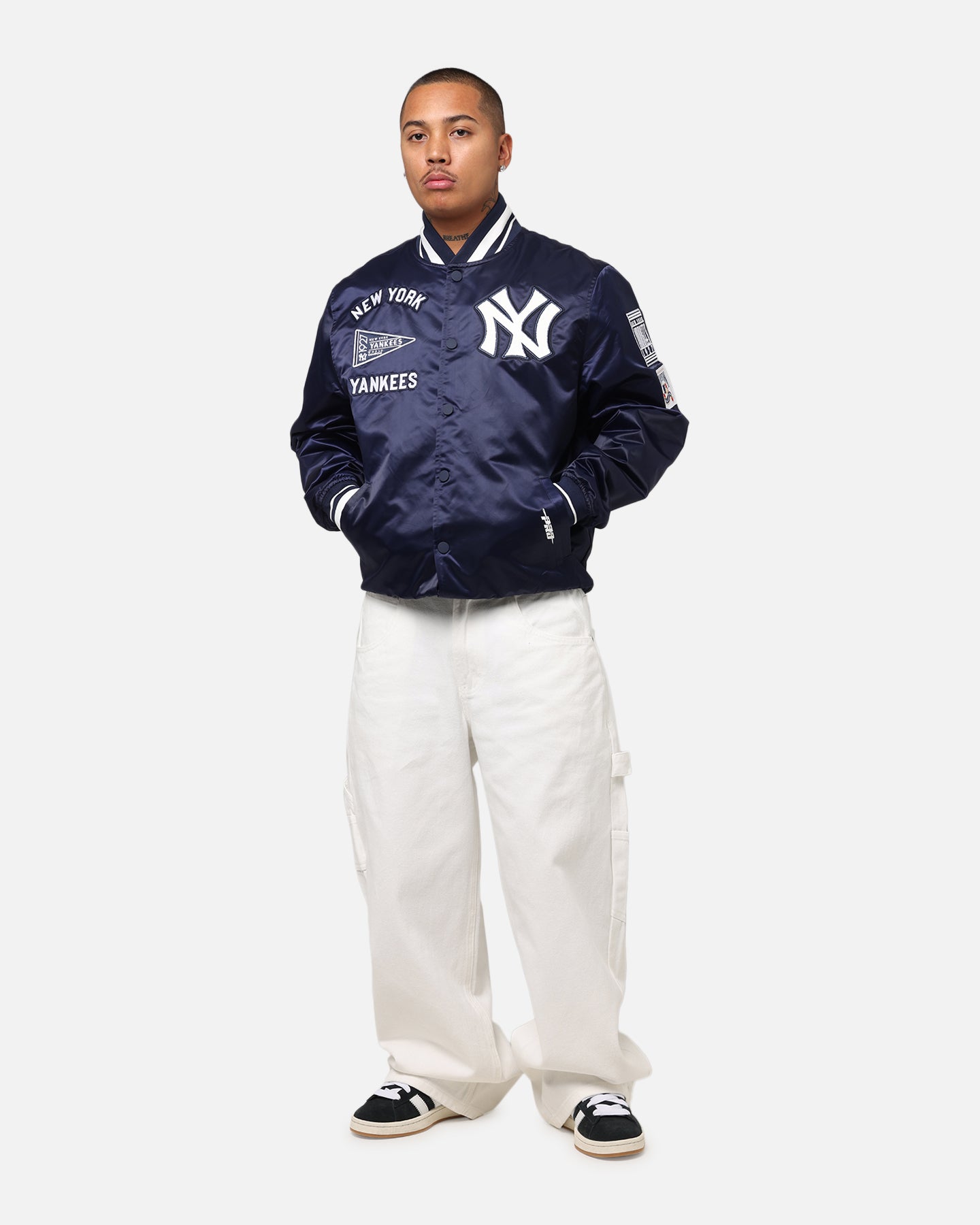 Pro Standard New York Yankees Classic Satin Jacket Midnight Navy