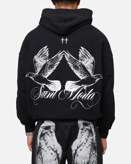 Saint Morta Doves Boxy Hoodie Black