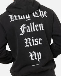 Saint Morta Fallen Rising Boxy Hoodie Vintage Black