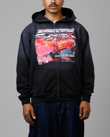 Loiter Speed Vintage Zip Up Hoodie Washed Black