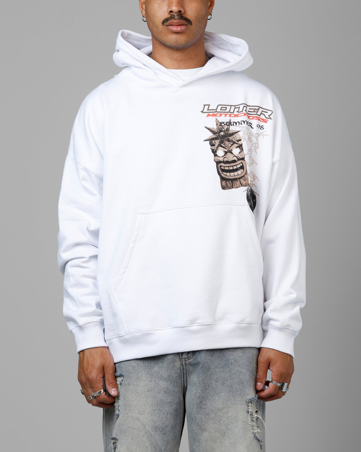 Loiter Summer Motocross Premium Hoodie White | Culture Kings US