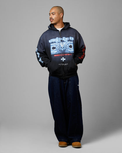 Loiter Void Zip Up Hoodie Washed Black