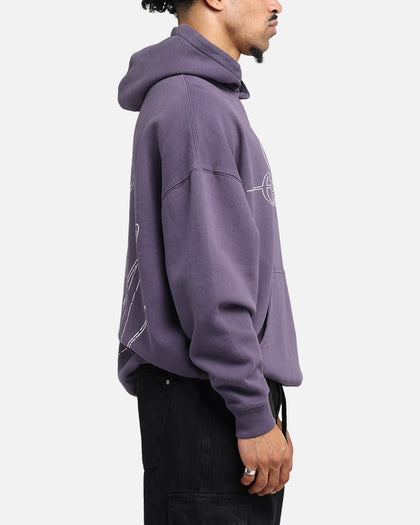 Saint Morta Cursive Boxy Hoodie Purple