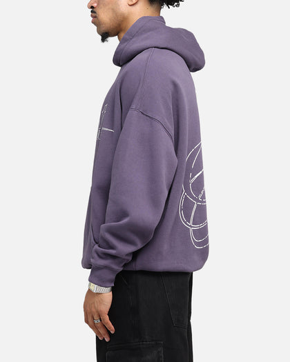 Saint Morta Cursive Boxy Hoodie Purple