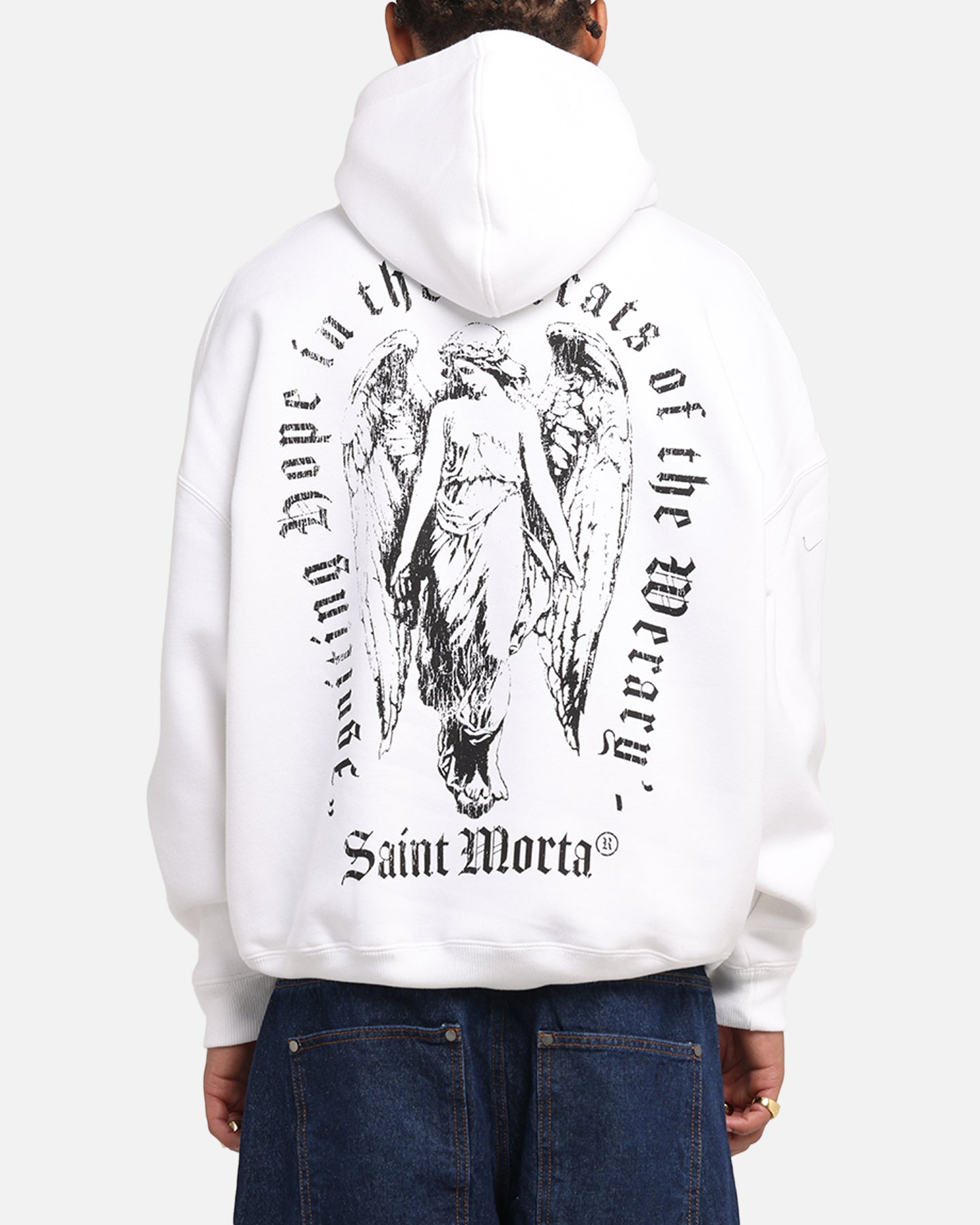 Saint Morta Weiry Hearts Boxy Hoodie White | Culture Kings US