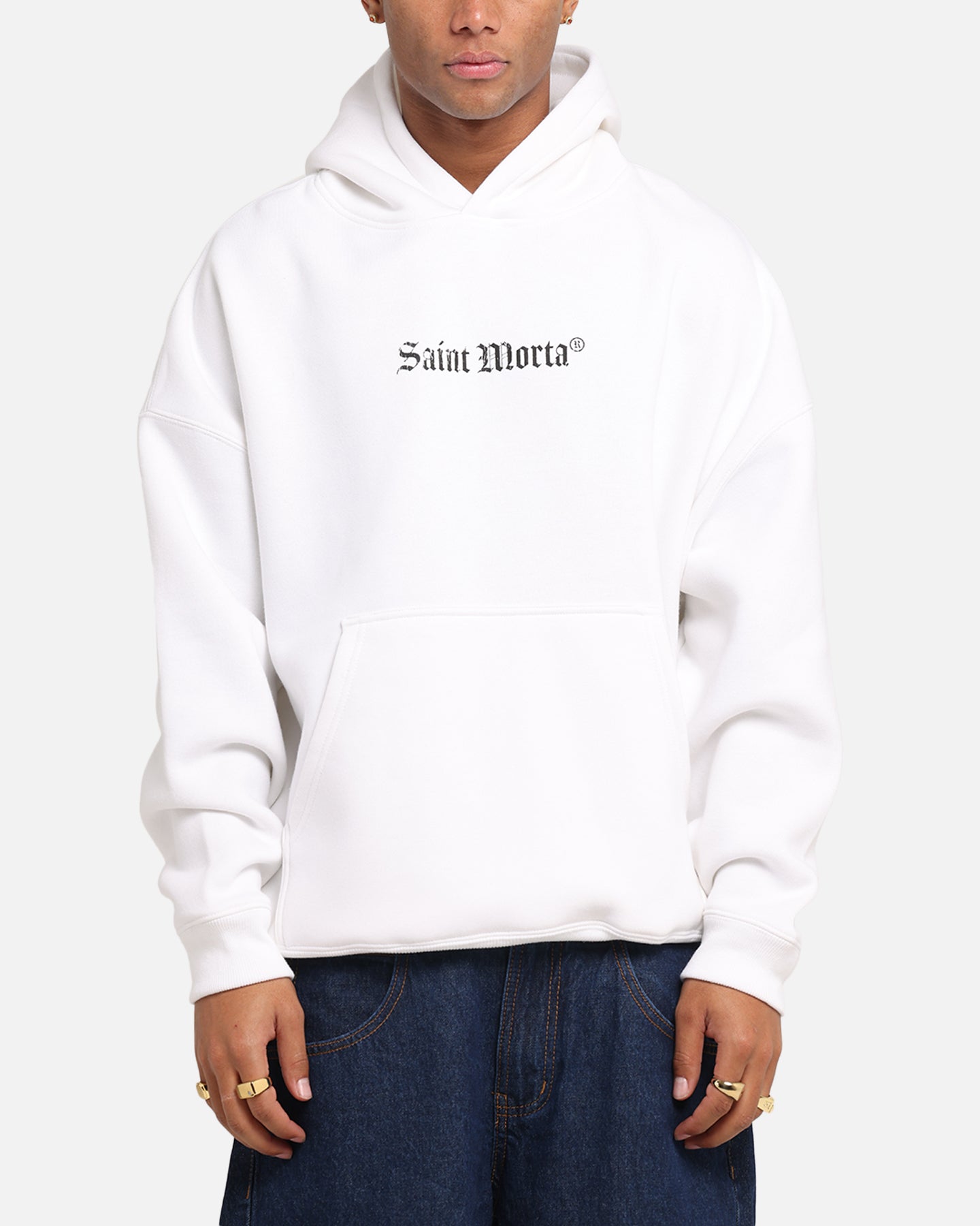 Saint Morta Weiry Hearts Boxy Hoodie White | Culture Kings US