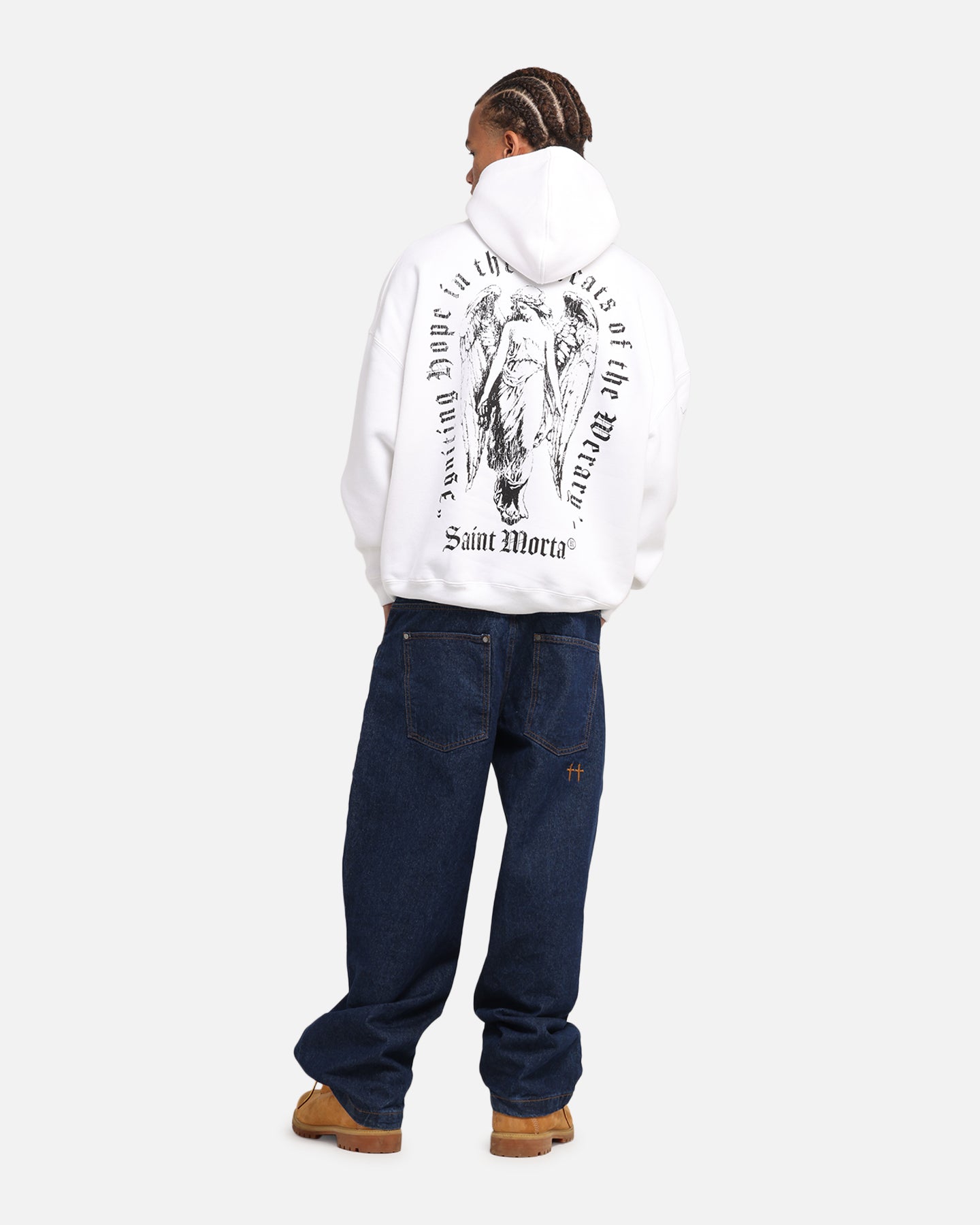 Saint Morta Weiry Hearts Boxy Hoodie White | Culture Kings US