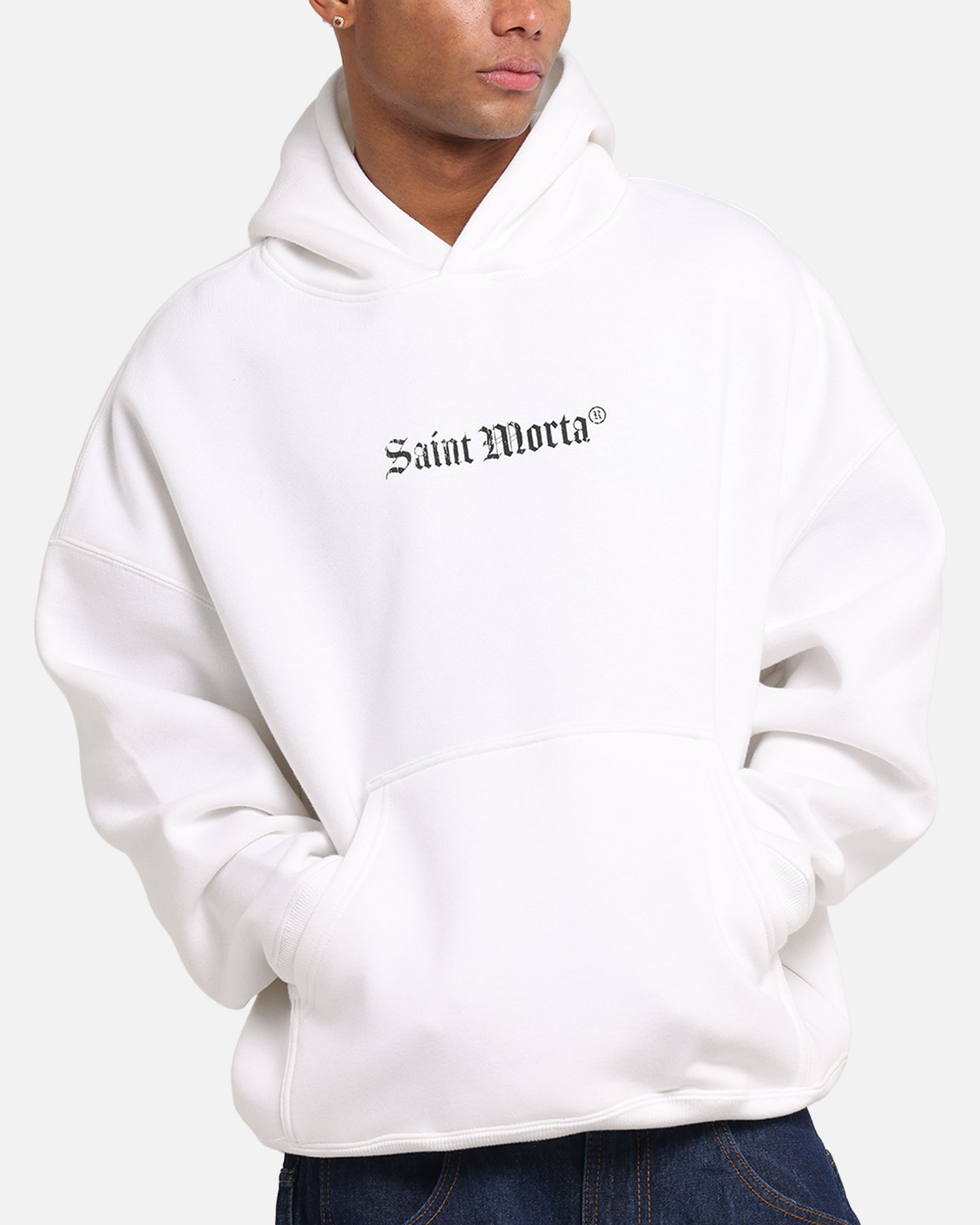 Saint Morta Weiry Hearts Boxy Hoodie White | Culture Kings US