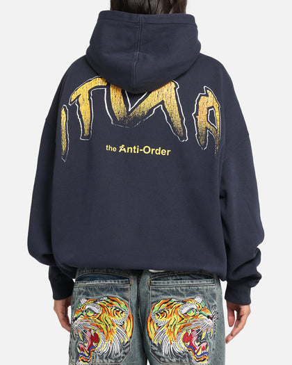 The Anti Order Anti Collegate Boxy Hoodie Navy