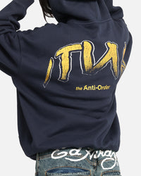 The Anti Order Anti Collegate Boxy Hoodie Navy