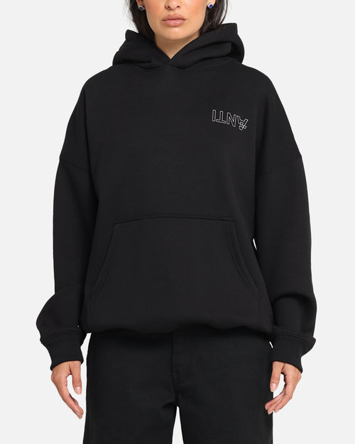 The Anti Order Azero Stencil Boxy Hoodie Black