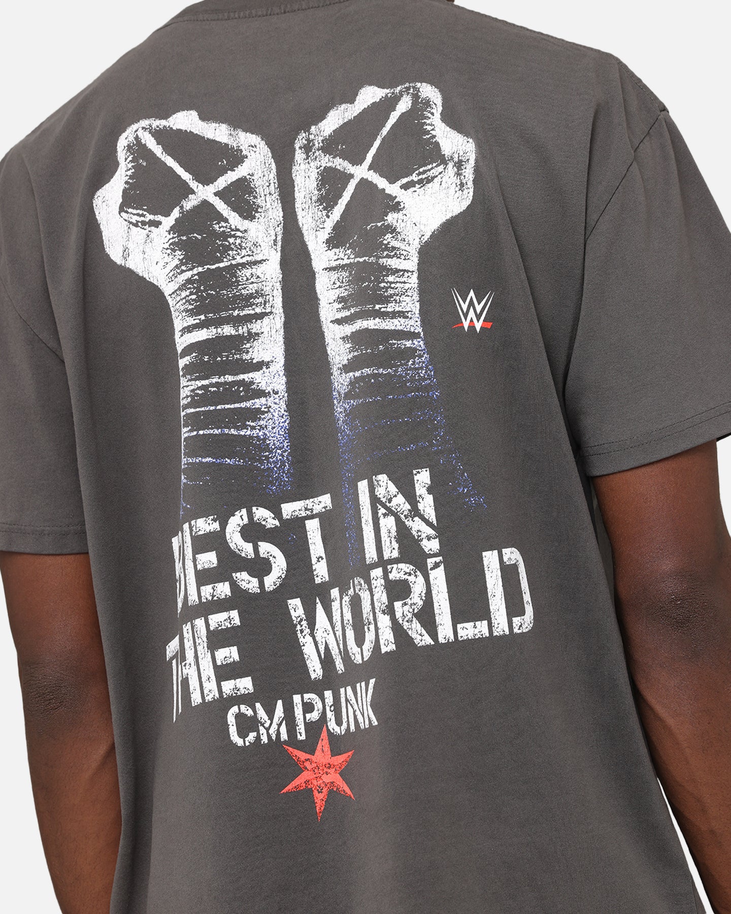 Culture Kings X WWE CM Punk Heavyweight T-Shirt Black Wash
