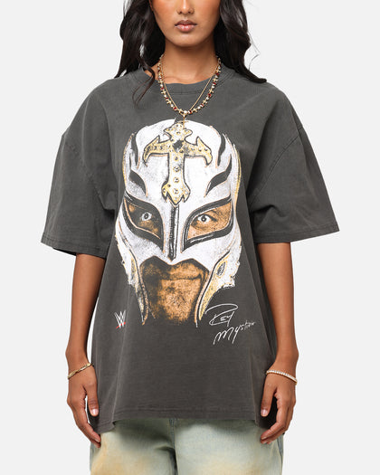 Culture Kings X WWE Rey Mysterio Big Head Heavyweight T-Shirt Black Wash