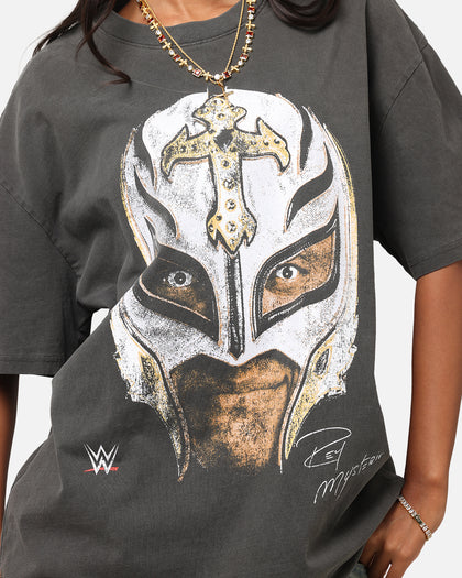 Culture Kings X WWE Rey Mysterio Big Head Heavyweight T-Shirt Black Wash