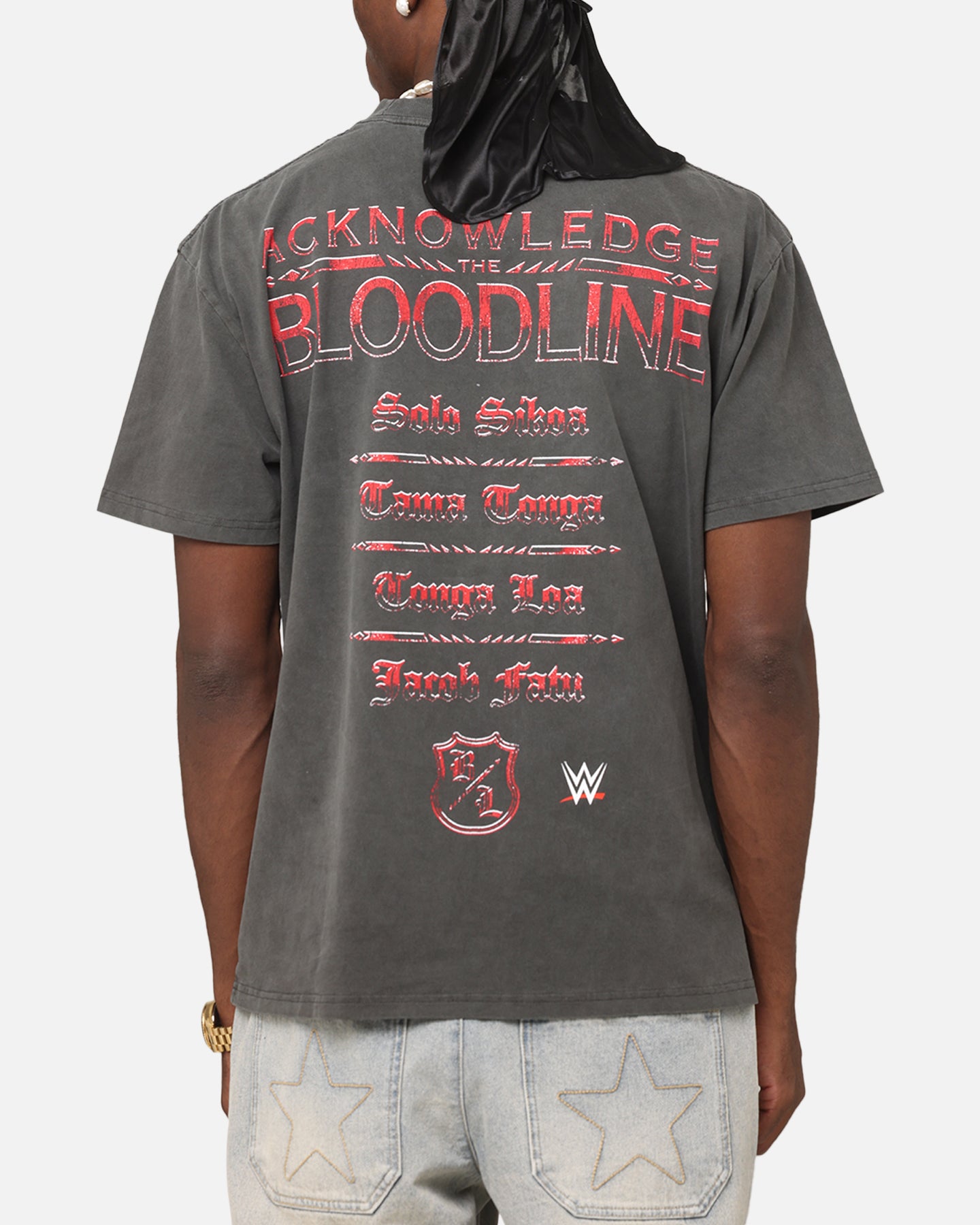 Culture Kings X WWE The Bloodline Heavyweight T-Shirt Black Wash