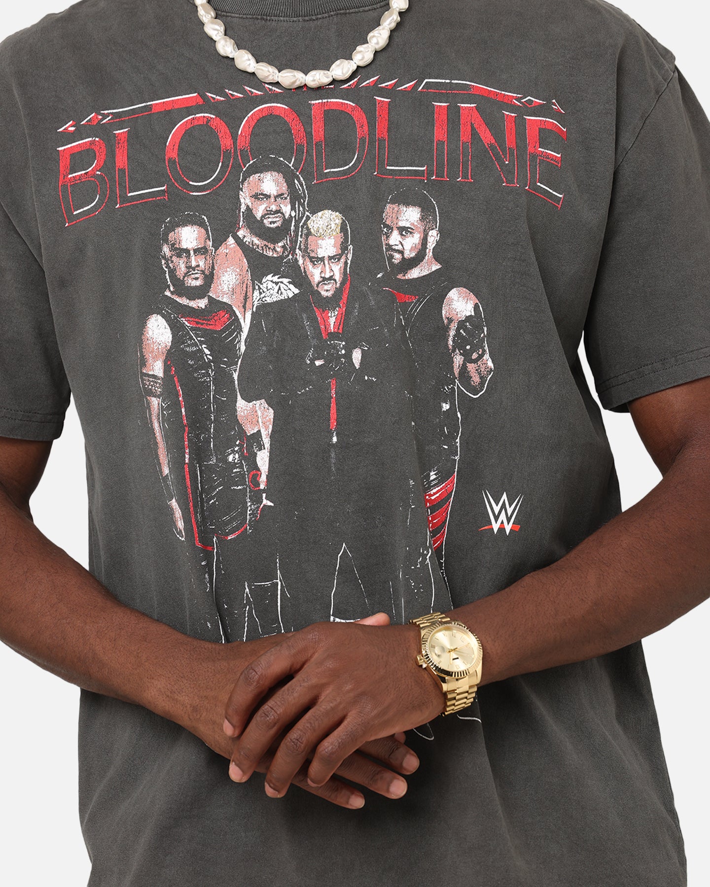 Culture Kings X WWE The Bloodline Heavyweight T-Shirt Black Wash