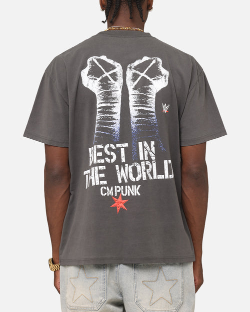Culture Kings X WWE CM Punk Heavy T-Shirt Black Wash