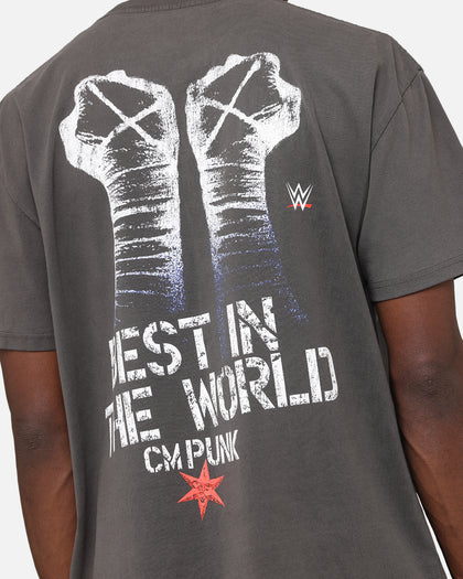 Culture Kings X WWE CM Punk Heavy T-Shirt Black Wash