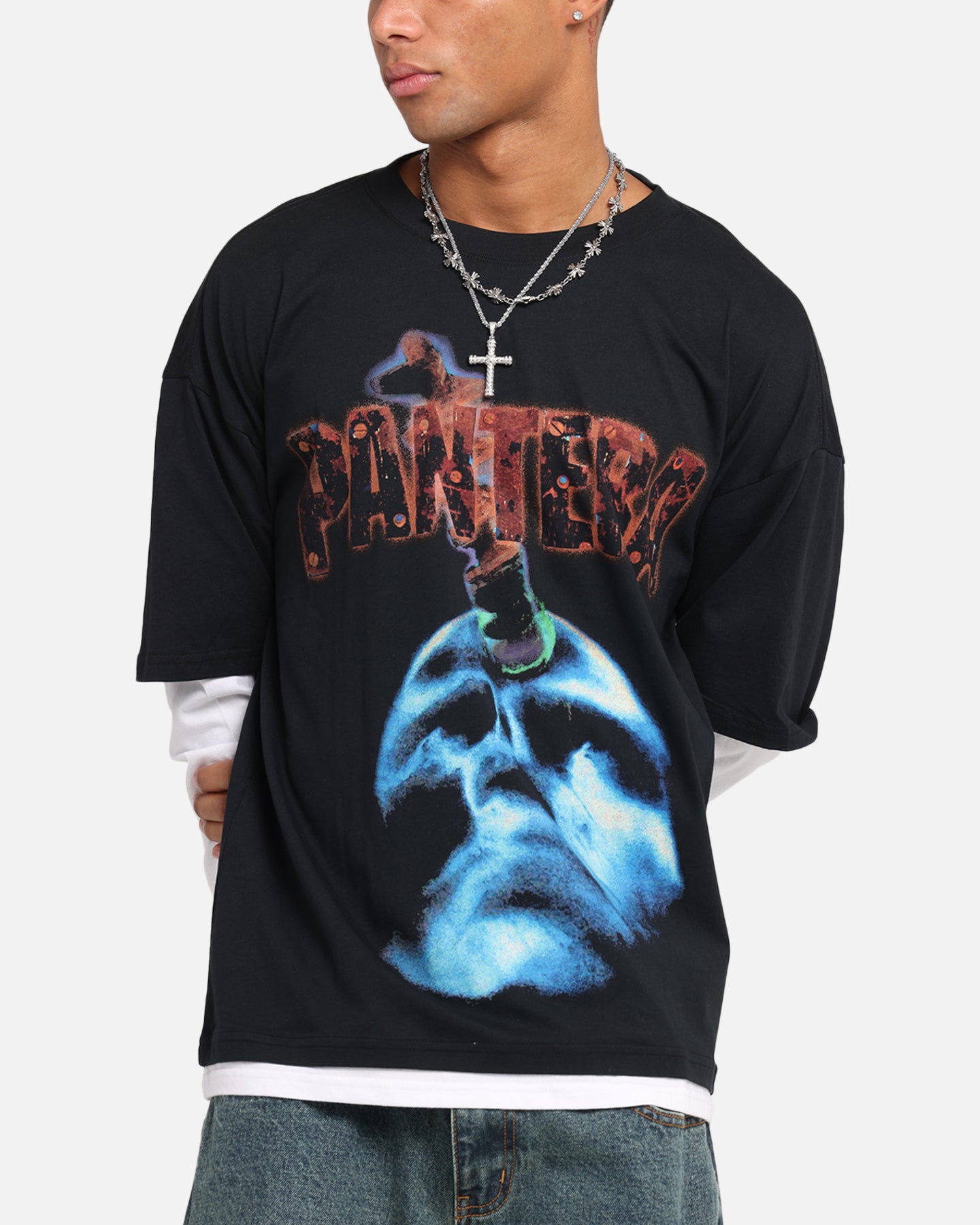 Pantera Pantera Layered Long Sleeve T-Shirt Black Wash | Culture